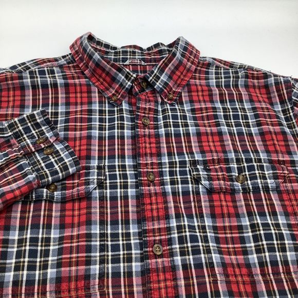 Carhartt Mens Relaxed Fit Long Sleeve Button Up Shirt Red‎ Plaid Size XL - Picture 1 of 9